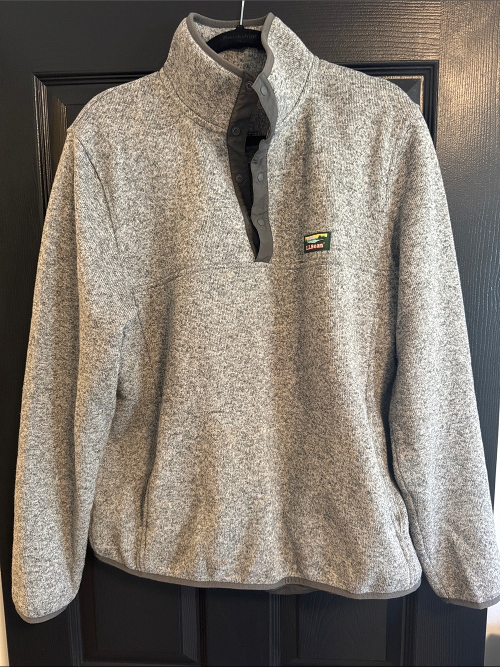 L.L. Bean Men’s Heather Gray Zip-Up Fleece Pullover size Large